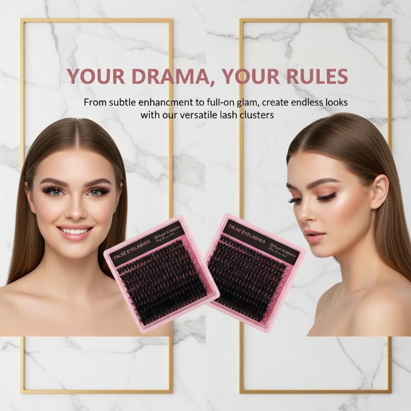 Eyelash Extension Wispy - 10Row 140 Clusters Fluffy Thick Lashes