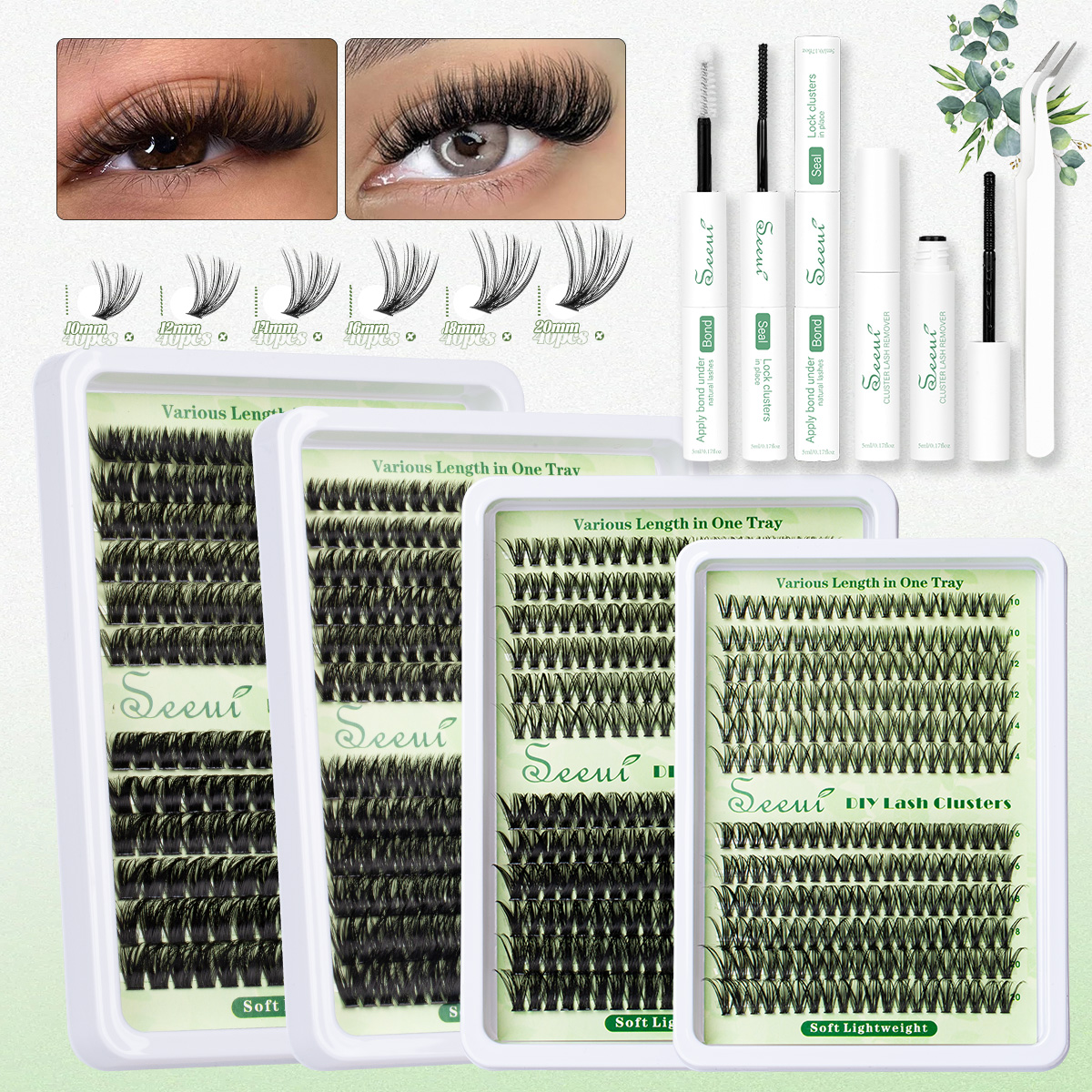Eyelash Extension Volume - Cluster Lashes Kit Individual Lashes Volume