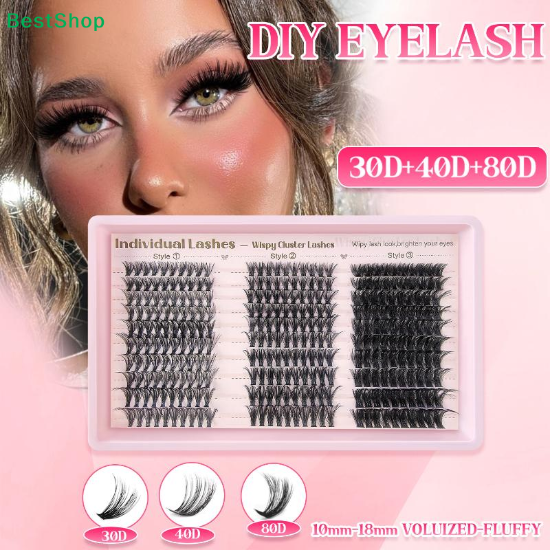 Eyelash Extension Wispy - ✂Cluster Lashes Individual Extensions,30D 40D 80D