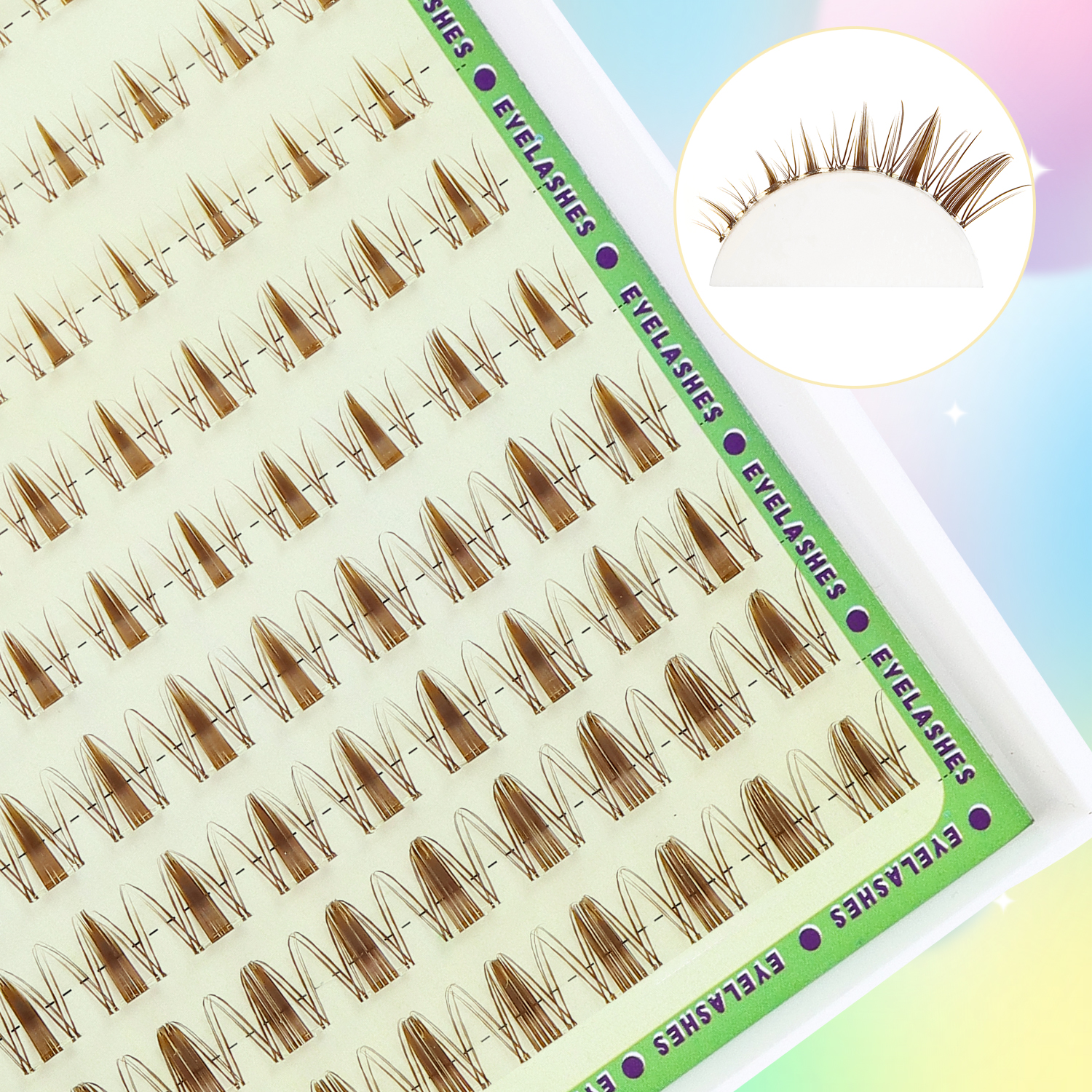 100 Clusters, Self-Adhesive Ey - Eyelash Extension No 8 리뷰 및 가격