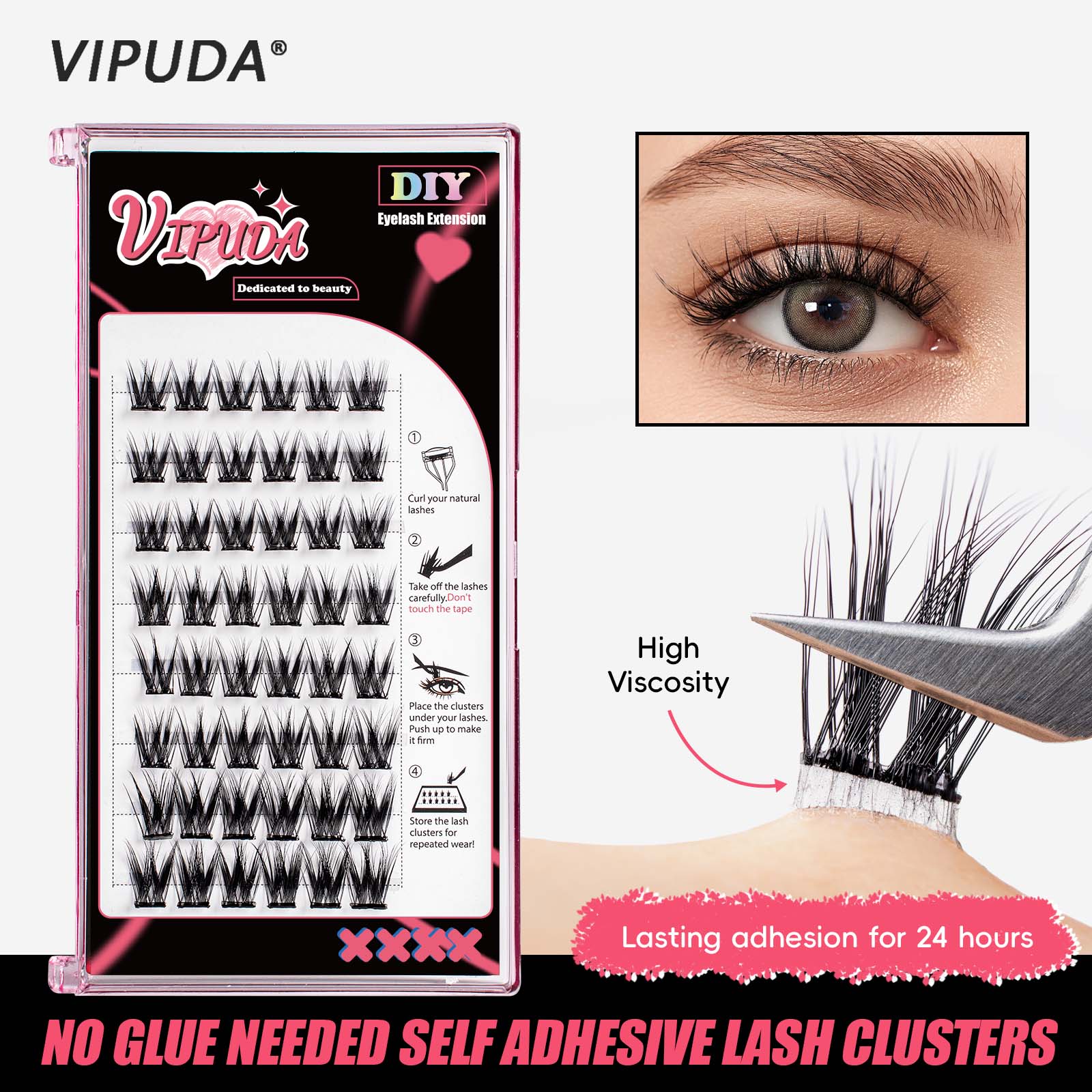 VIPUDA  Self-adhesive False Ey - Eyelash Extension No 8 리뷰 및 가격
