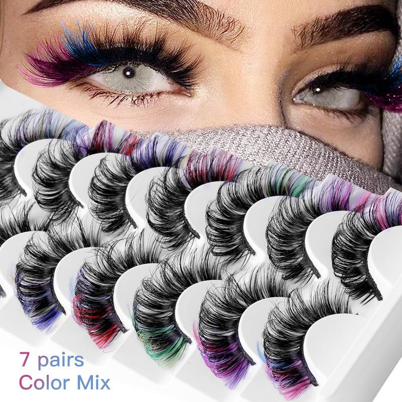 7 Pairs Colorful False Eyelash - Eyelash Extension Volume 리뷰 및 가격