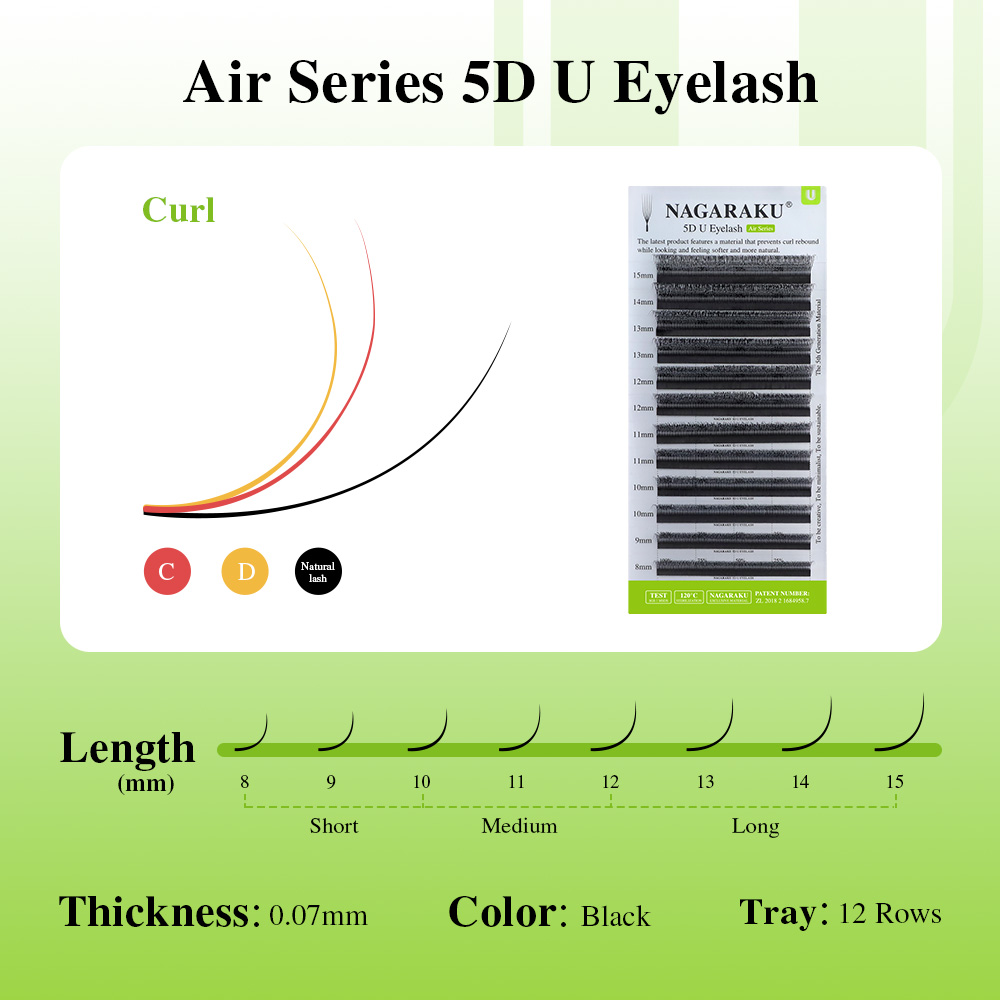 NAGARAKU U Shape 3D/4D/5D Soft - Eyelash Extension Human Hair 리뷰 및 가격