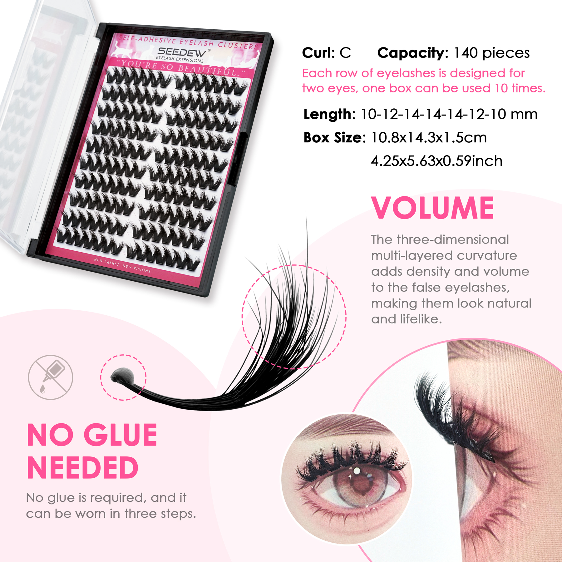 SEEDEW 3D V-shaped Thick False - Eyelash Extension Wispy 리뷰 및 가격