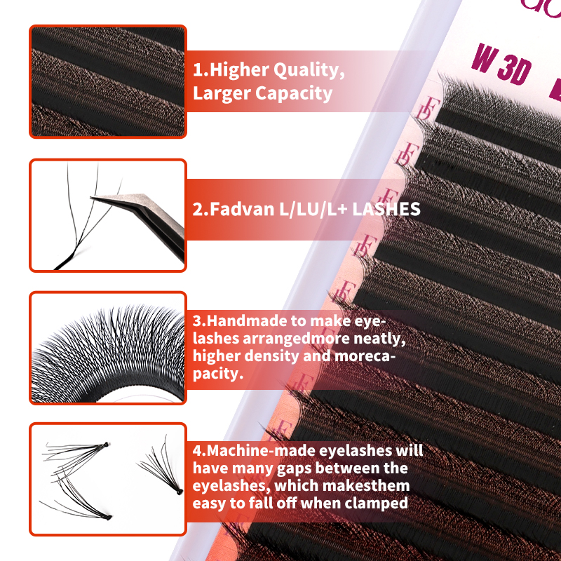 FADVAN 3D Lashes W Shaped Eyel - Eyelash Extension Human Hair 리뷰 및 가격