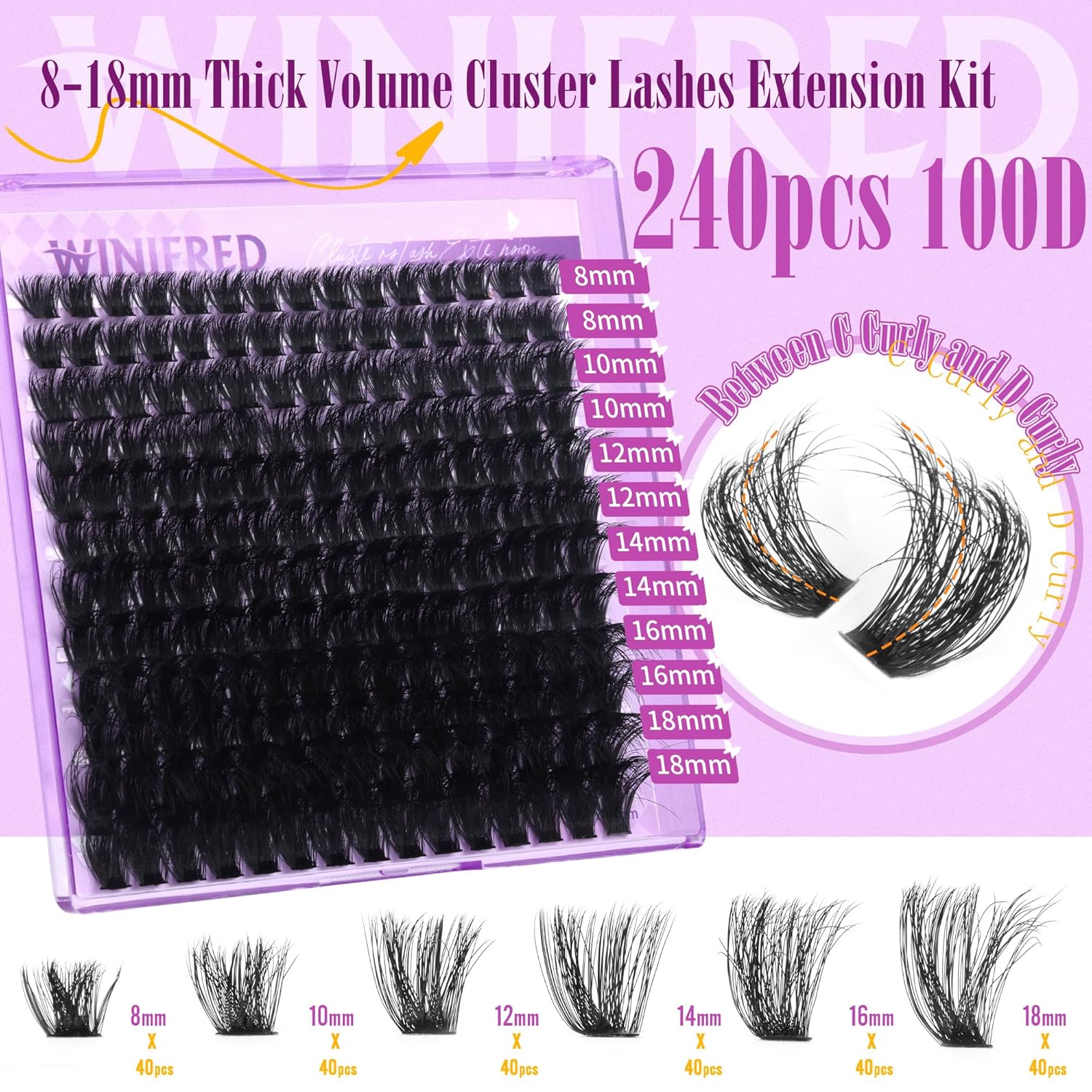 Thick Lash Clusters Kit 100D V - Eyelash Extension Images Free 리뷰 및 가격