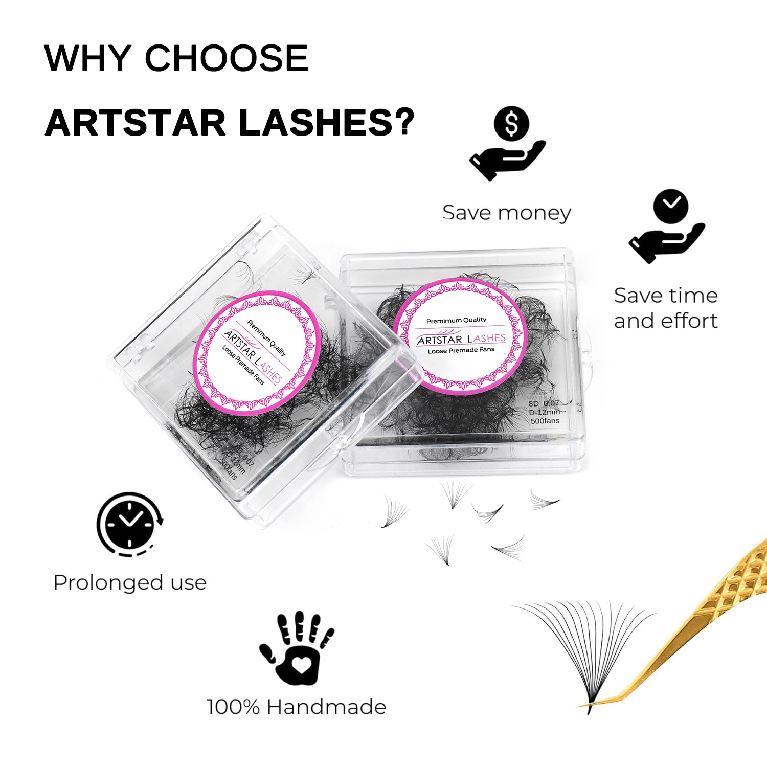 ARTSTAR 500 Fans Loose Fan Eye - Eyelash Extension Human Hair 리뷰 및 가격