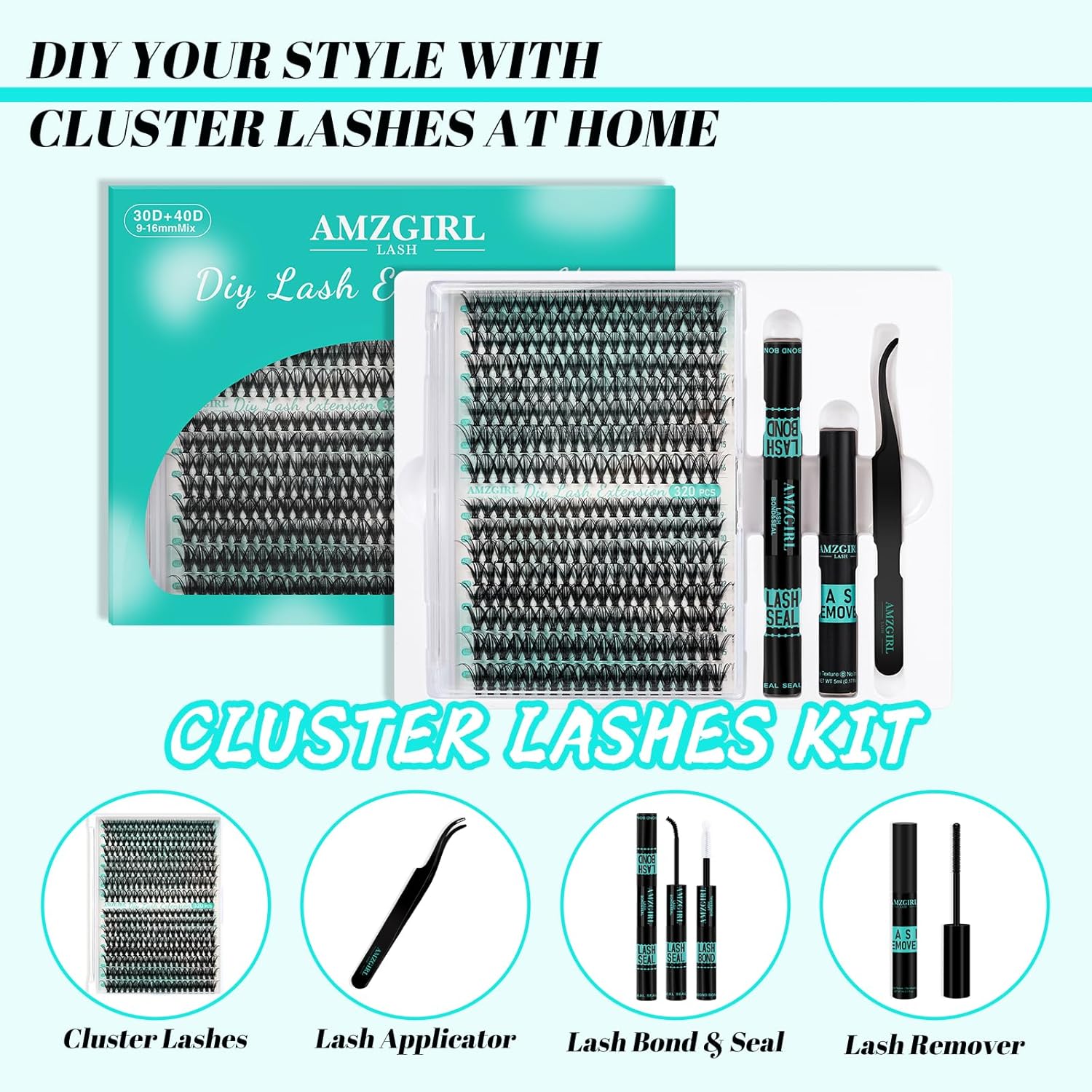 DIY Lash Clusters Kit 320Pcs,  - Eyelash Extension Images Free 리뷰 및 가격