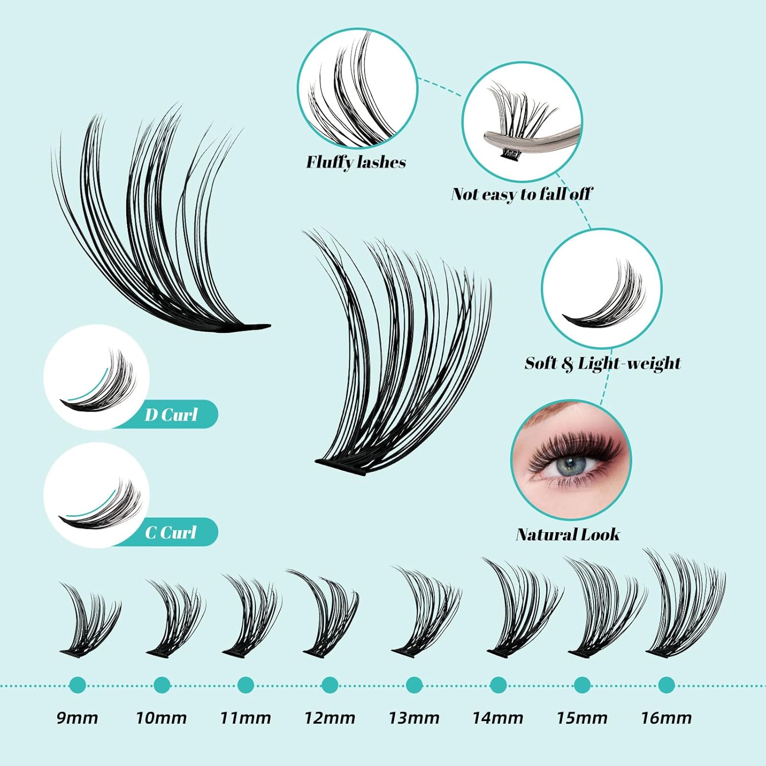DIY Lash Clusters Kit 320Pcs,  - Eyelash Extension Images Free 리뷰 및 가격