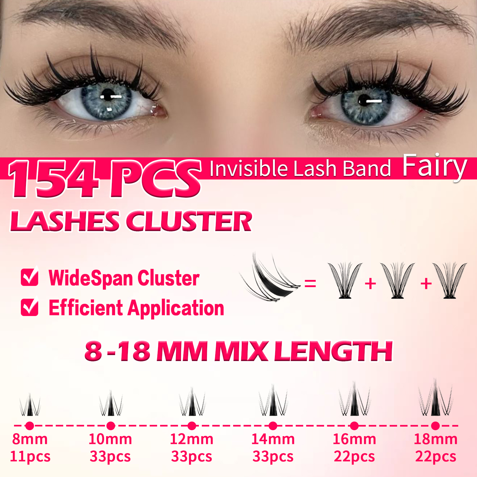 RITALASH 154pcs D Curl Cluster - Eyelash Extension Volume 리뷰 및 가격